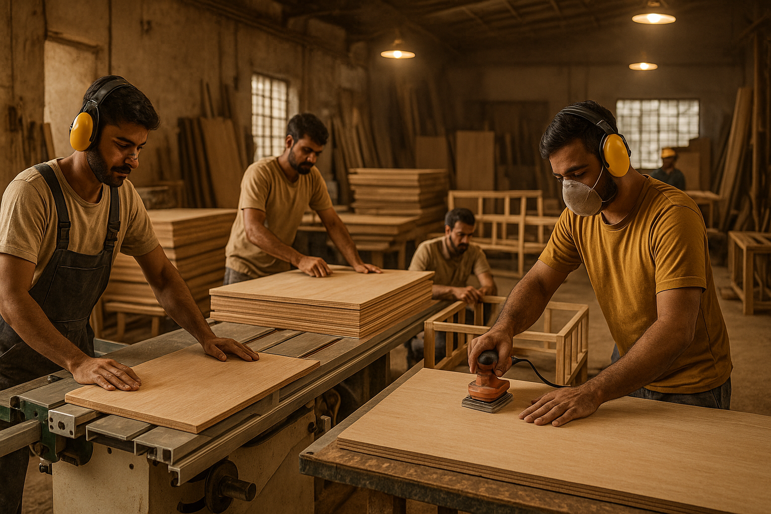 RahulRaj Furniture factory interior showcasing craftsmen at work